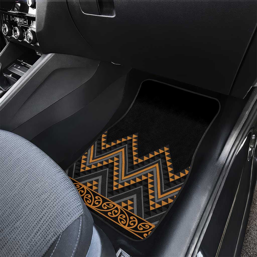 Gold Aotearoa Mangopare Kowhaiwhai and Niho Taniwha Car Mats Maori New Zealand