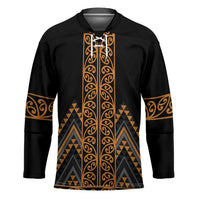 Gold Aotearoa Mangopare Kowhaiwhai Niho Taniwha Hockey Jersey Maori New Zealand - Polynesian Pride