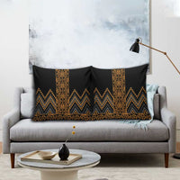 Gold Aotearoa Mangopare Kowhaiwhai Niho Taniwha Pillow Cover Maori New Zealand - Polynesian Pride