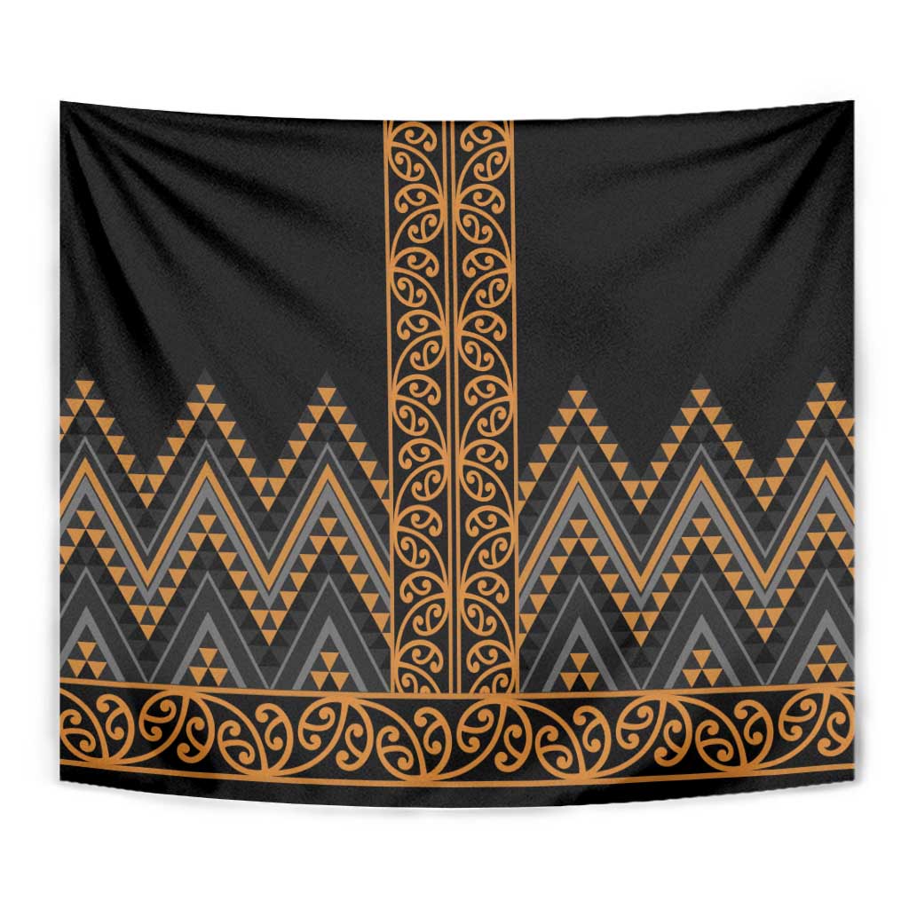 Gold Aotearoa Mangopare Kowhaiwhai and Niho Taniwha Tapestry Maori New Zealand