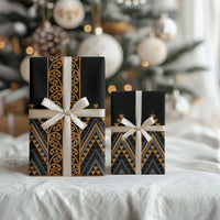 Gold Aotearoa Mangopare Kowhaiwhai and Niho Taniwha Wrapping Paper Maori New Zealand - Polynesian Pride