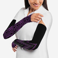 Purple Aotearoa Mangopare Kowhaiwhai Niho Taniwha Arm Sleeves Maori New Zealand - Polynesian Pride
