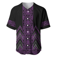 Purple Aotearoa Mangopare Kowhaiwhai and Niho Taniwha Baseball Jersey Maori New Zealand