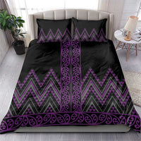 Purple Aotearoa Mangopare Kowhaiwhai and Niho Taniwha Bedding Set Maori New Zealand