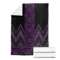 Purple Aotearoa Mangopare Kowhaiwhai and Niho Taniwha Blanket Maori New Zealand