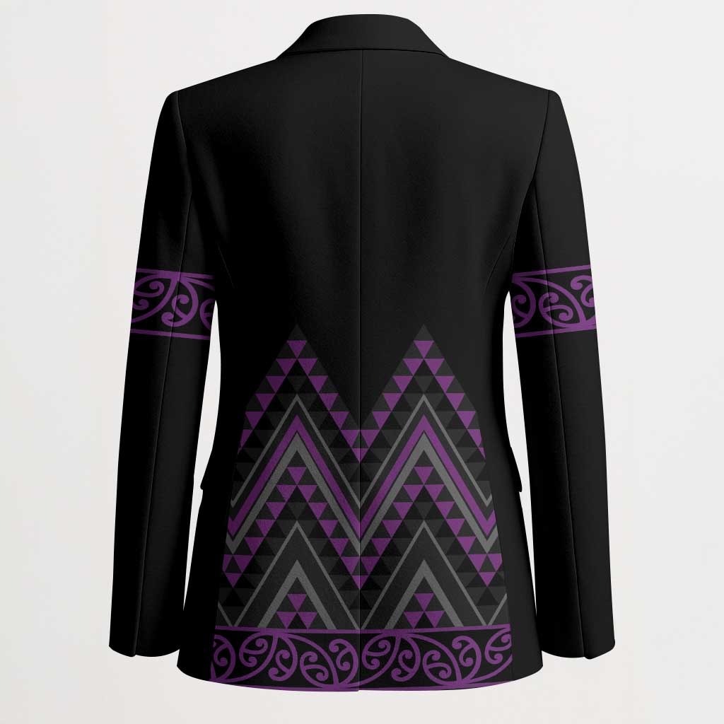 Purple Aotearoa Mangopare Kowhaiwhai Niho Taniwha Blazer Maori New Zealand - Polynesian Pride