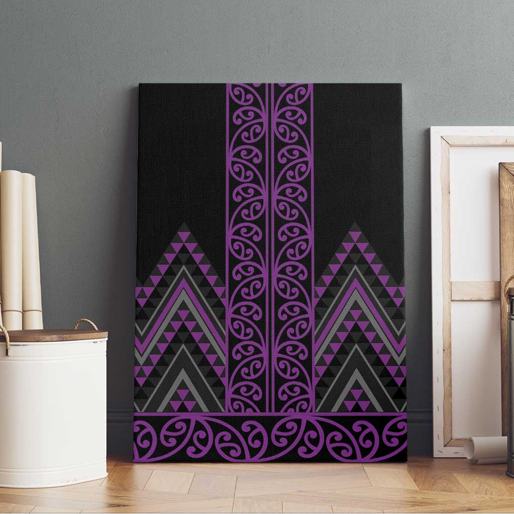 Purple Aotearoa Mangopare Kowhaiwhai and Niho Taniwha Canvas Wall Art Maori New Zealand