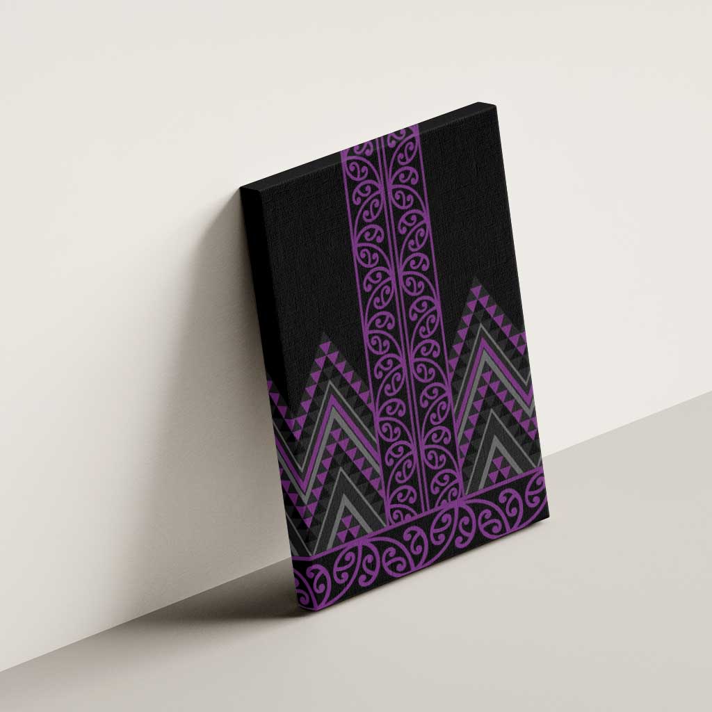 Purple Aotearoa Mangopare Kowhaiwhai and Niho Taniwha Canvas Wall Art Maori New Zealand