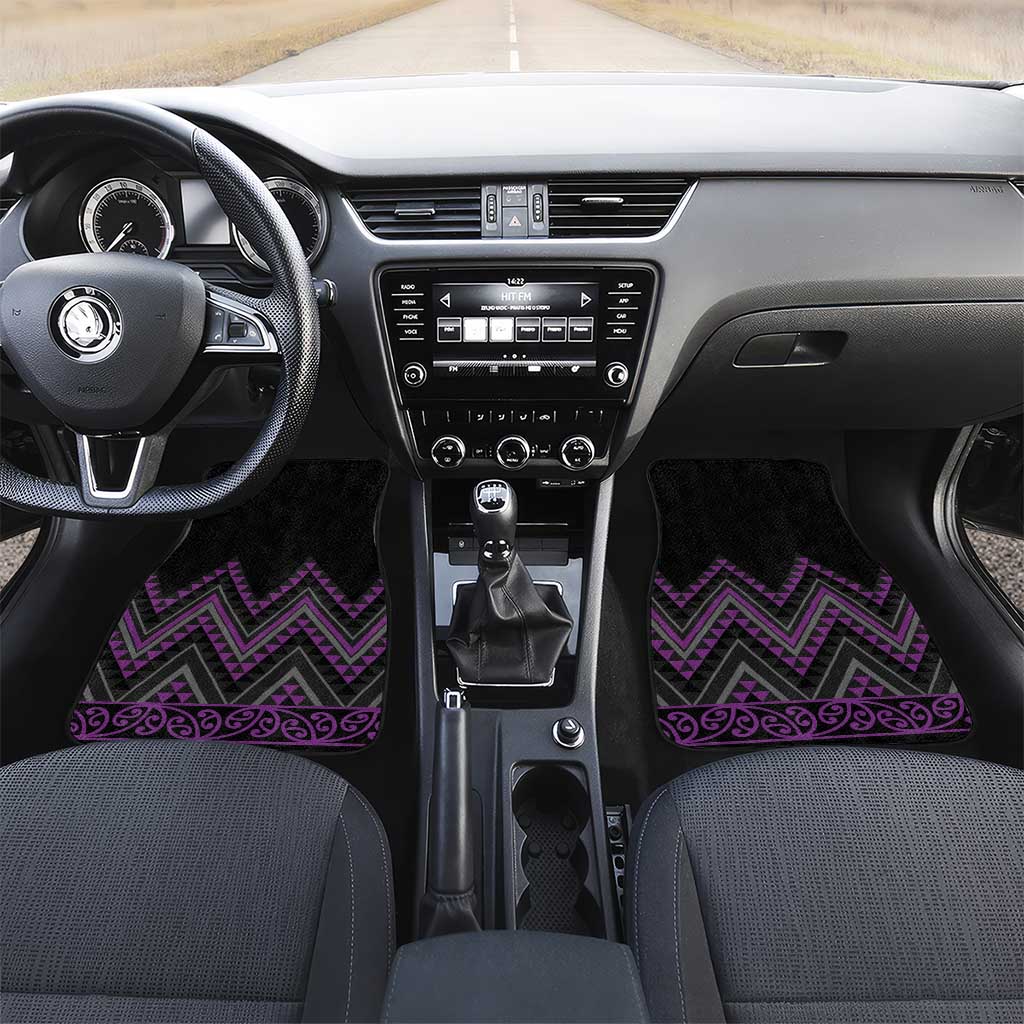 Purple Aotearoa Mangopare Kowhaiwhai and Niho Taniwha Car Mats Maori New Zealand