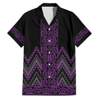 Purple Aotearoa Mangopare Kowhaiwhai and Niho Taniwha Family Matching Mermaid Dress and Hawaiian Shirt Maori New Zealand