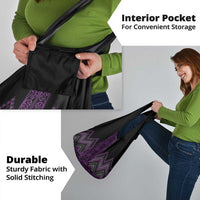 Purple Aotearoa Mangopare Kowhaiwhai and Niho Taniwha Grocery Bag Maori New Zealand