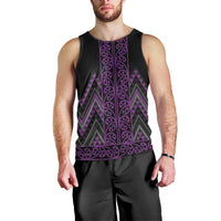 Purple Aotearoa Mangopare Kowhaiwhai and Niho Taniwha Men Tank Top Maori New Zealand