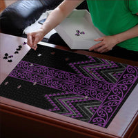 Purple Aotearoa Mangopare Kowhaiwhai Niho Taniwha Puzzle Maori New Zealand - Polynesian Pride