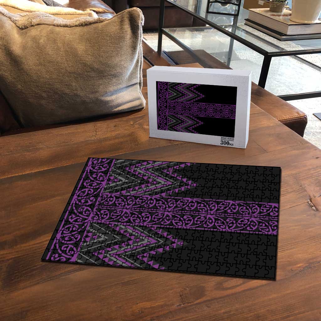 Purple Aotearoa Mangopare Kowhaiwhai Niho Taniwha Puzzle Maori New Zealand - Polynesian Pride