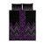Purple Aotearoa Mangopare Kowhaiwhai and Niho Taniwha Quilt Bed Set Maori New Zealand