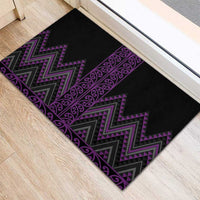 Purple Aotearoa Mangopare Kowhaiwhai and Niho Taniwha Rubber Doormat Maori New Zealand