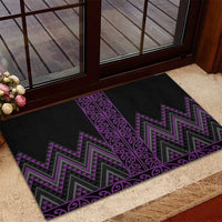 Purple Aotearoa Mangopare Kowhaiwhai and Niho Taniwha Rubber Doormat Maori New Zealand