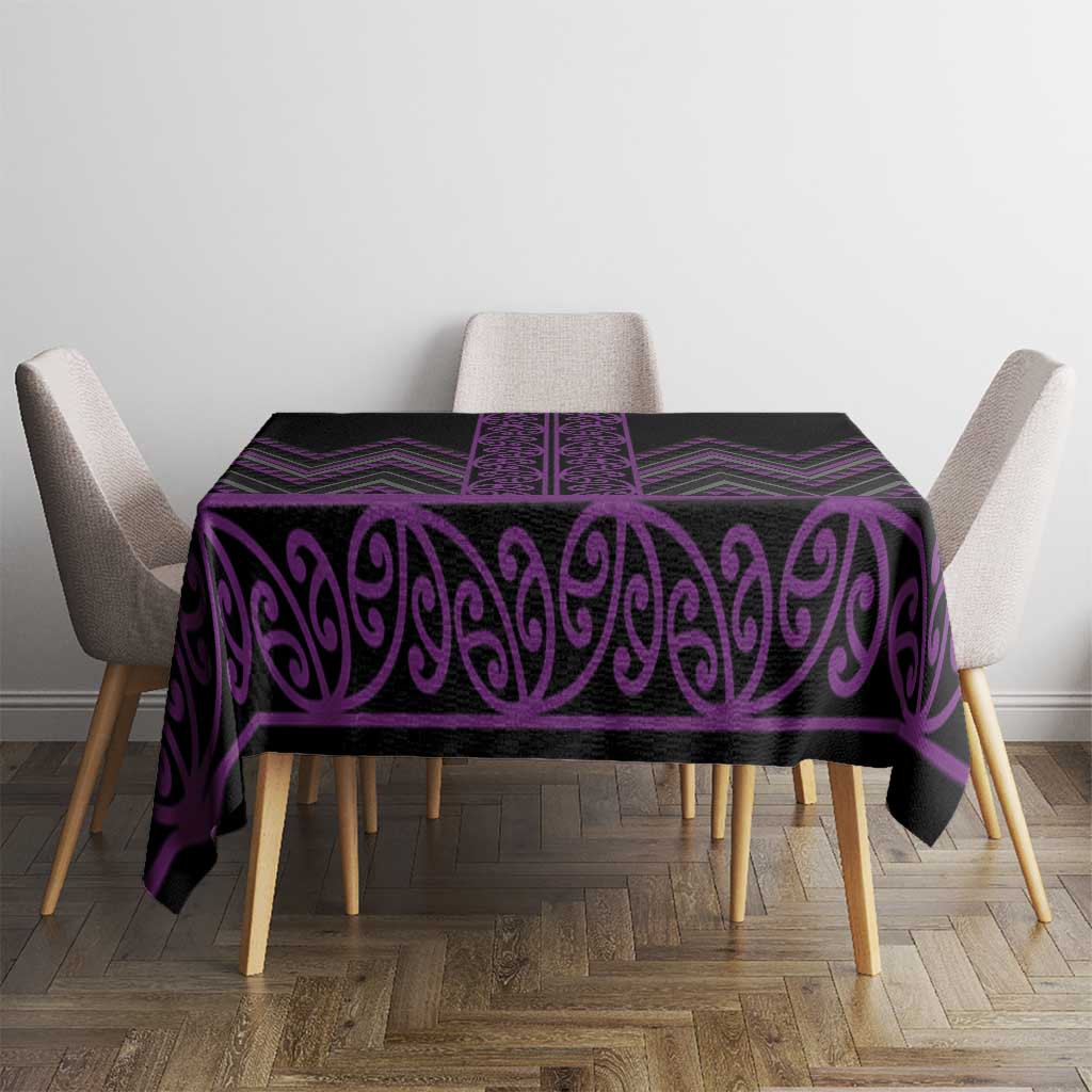 Purple Aotearoa Mangopare Kowhaiwhai and Niho Taniwha Tablecloth Maori New Zealand