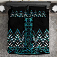 Paua Shell Aotearoa Mangopare Kowhaiwhai and Niho Taniwha Bedding Set Maori New Zealand