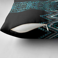 Paua Shell Aotearoa Mangopare Kowhaiwhai Niho Taniwha Pillow Cover Maori New Zealand - Polynesian Pride