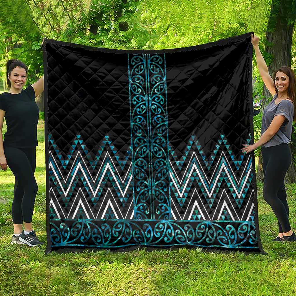 Paua Shell Aotearoa Mangopare Kowhaiwhai and Niho Taniwha Quilt Maori New Zealand