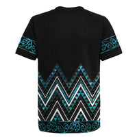 Paua Shell Aotearoa Mangopare Kowhaiwhai and Niho Taniwha Rugby Jersey Maori New Zealand