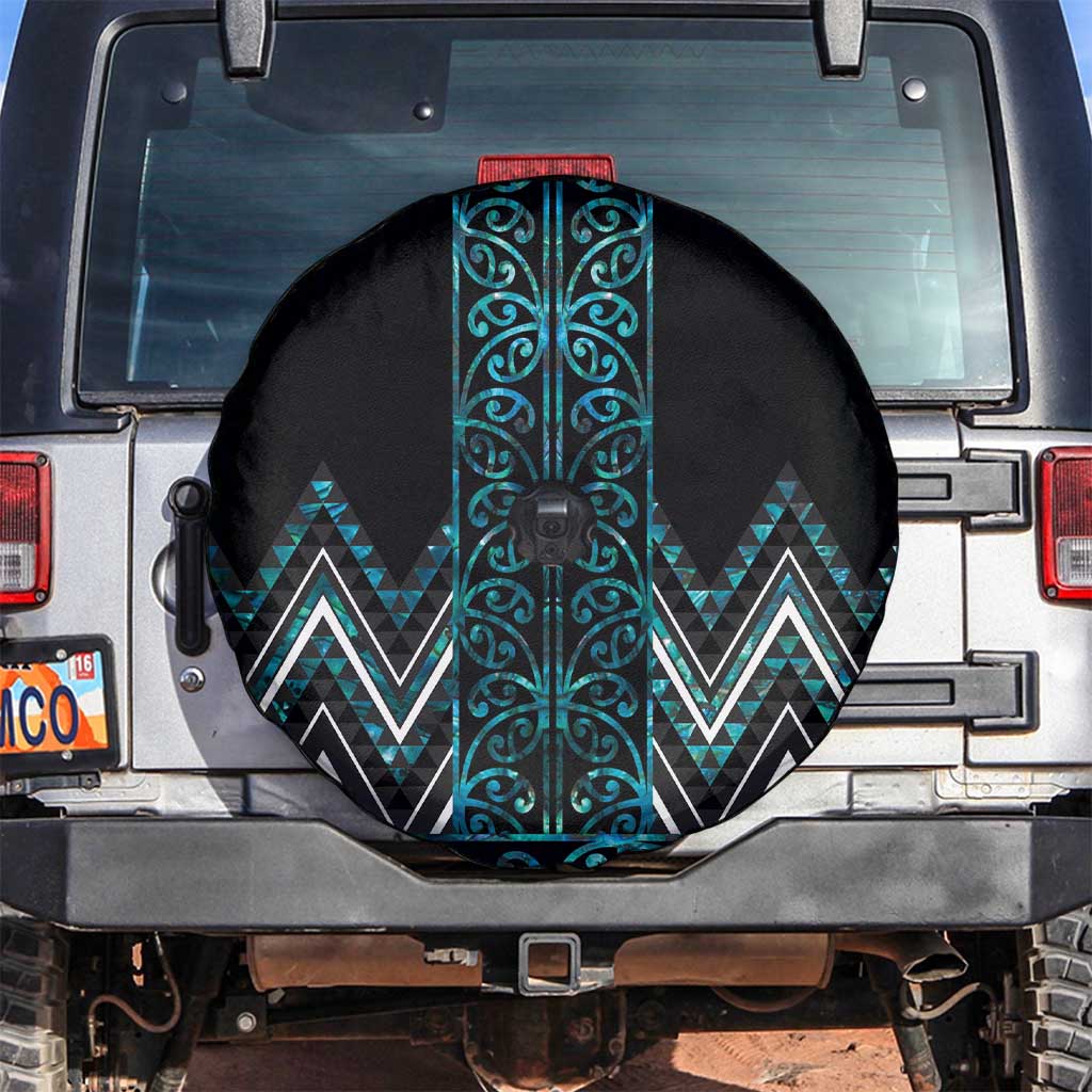 Paua Shell Aotearoa Mangopare Kowhaiwhai and Niho Taniwha Spare Tire Cover Maori New Zealand