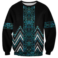 Paua Shell Aotearoa Mangopare Kowhaiwhai and Niho Taniwha Sweatshirt Maori New Zealand