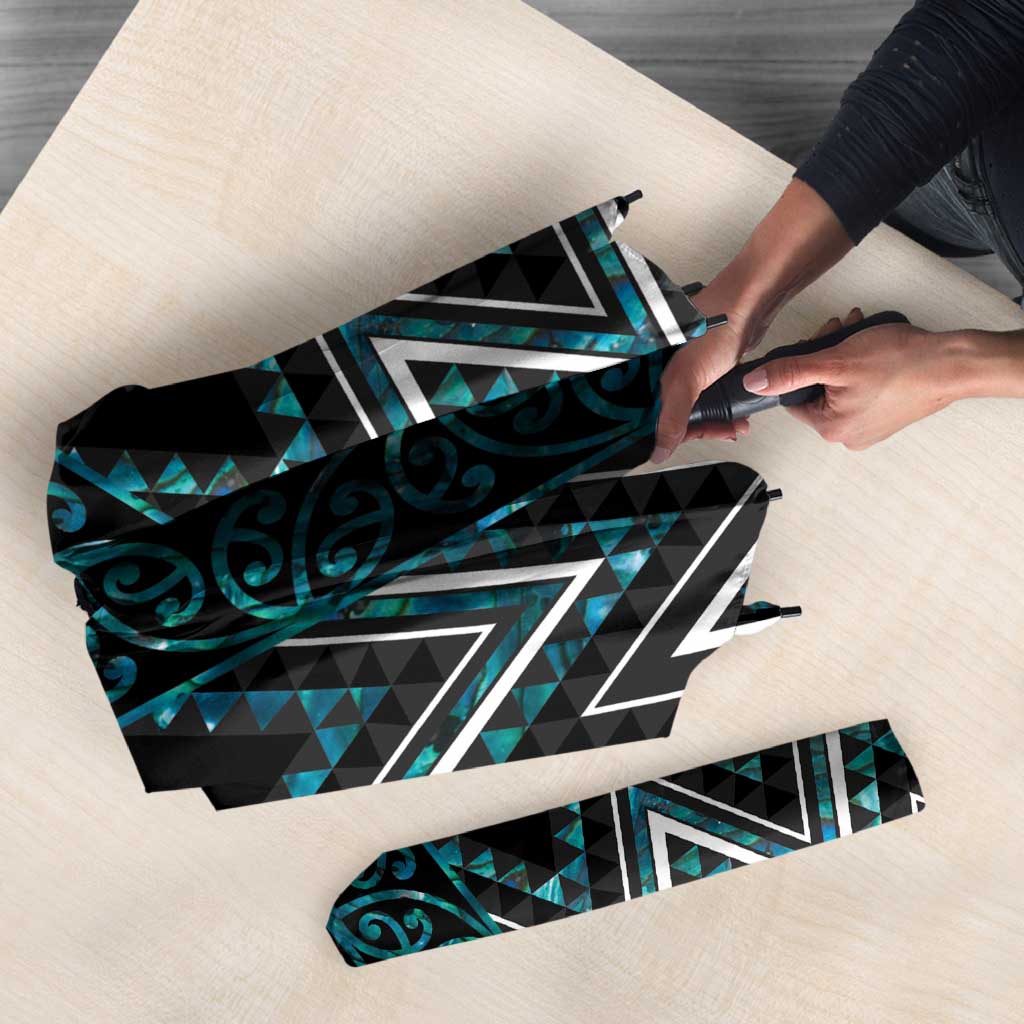 Paua Shell Aotearoa Mangopare Kowhaiwhai Niho Taniwha Umbrella Maori New Zealand - Polynesian Pride