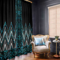 Paua Shell Aotearoa Mangopare Kowhaiwhai and Niho Taniwha Window Curtain Maori New Zealand