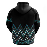 Paua Shell Aotearoa Mangopare Kowhaiwhai and Niho Taniwha Zip Hoodie Maori New Zealand