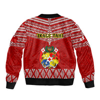 Tonga Rugby Bomber Jacket 2023 World Cup Tongan Kupesi Ngatu Pattern LT14 - Polynesian Pride