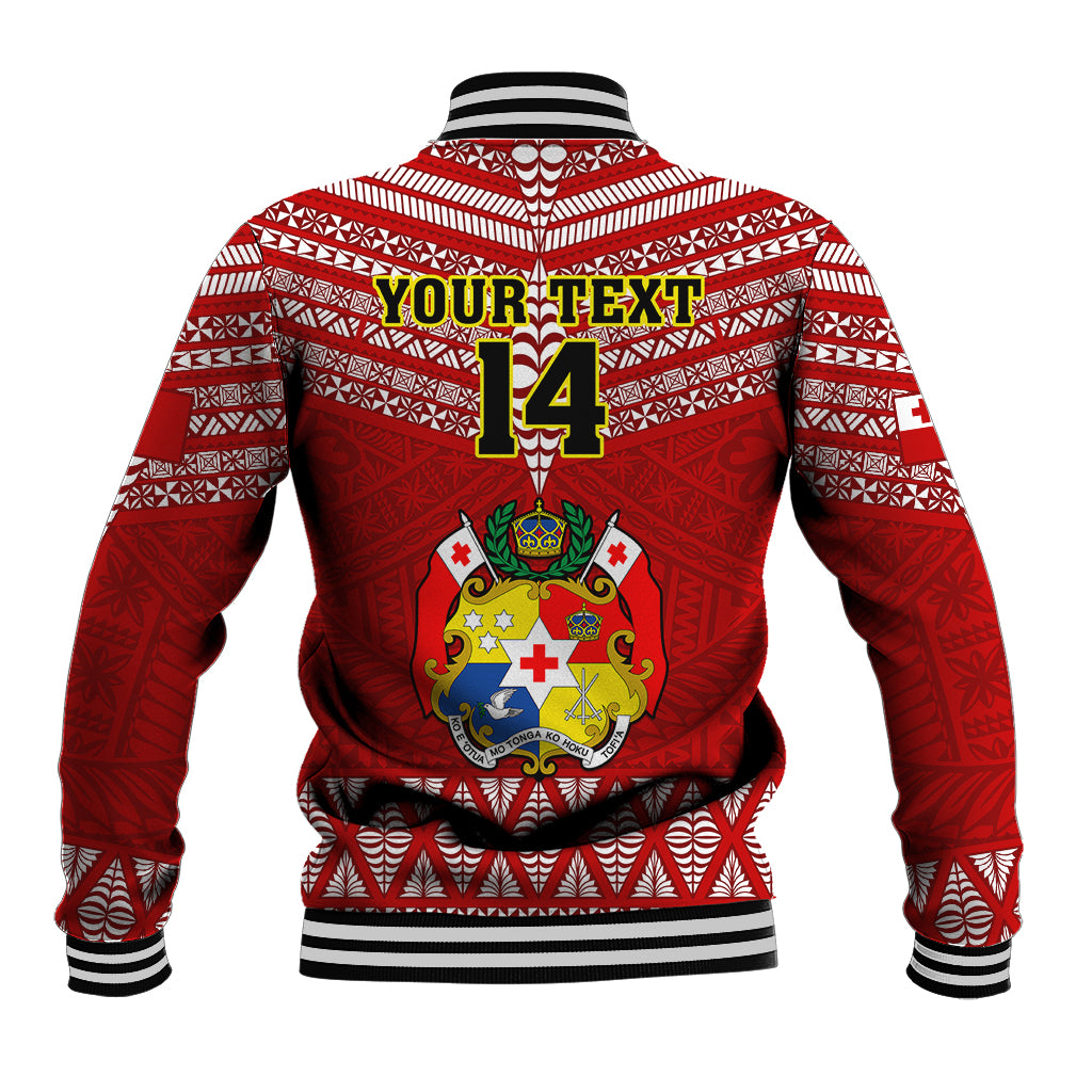 Custom Tonga Rugby Baseball Jacket 2023 World Cup Tongan Kupesi Ngatu Pattern LT14 - Polynesian Pride