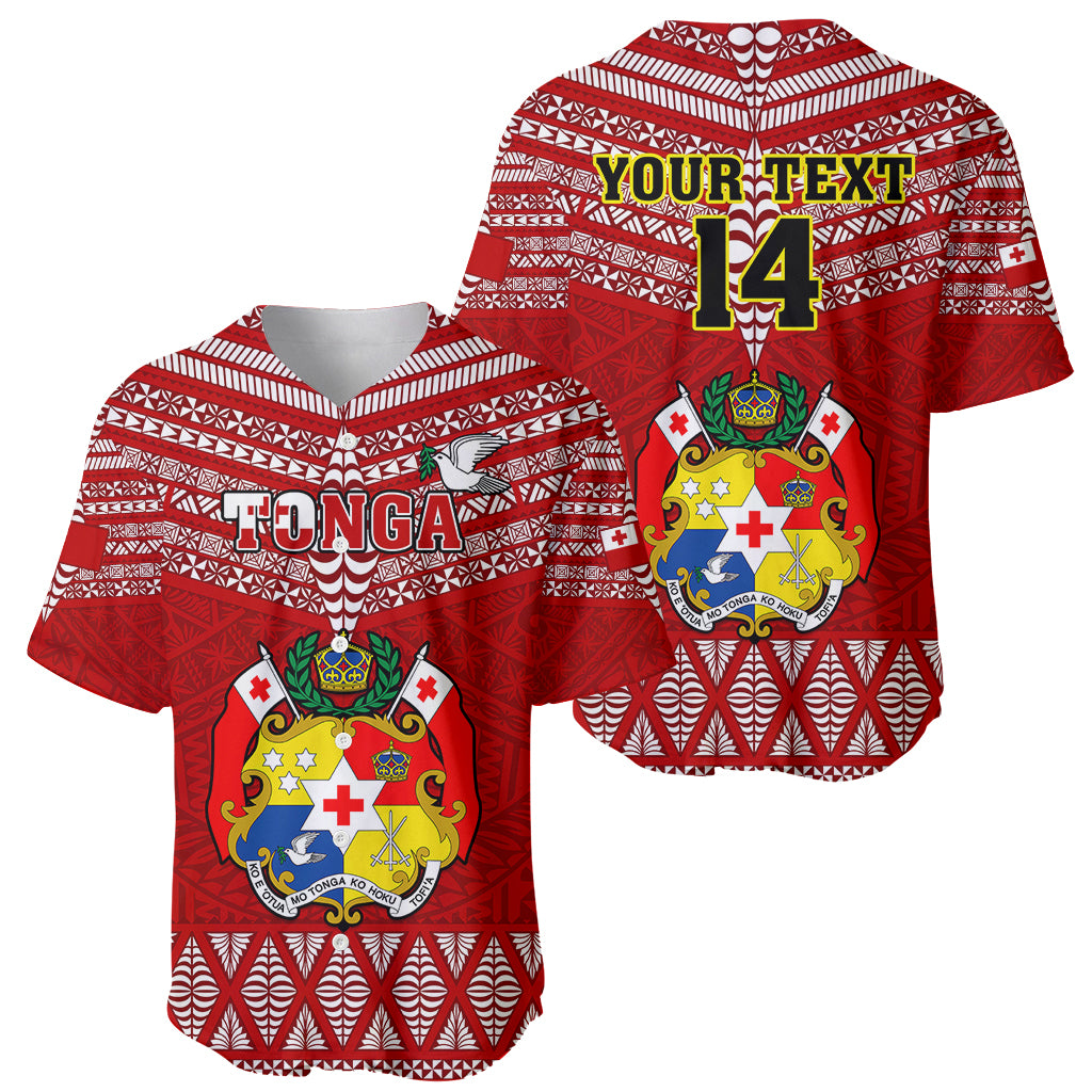 Custom Tonga Rugby Baseball Jersey 2023 World Cup Tongan Kupesi Ngatu Pattern LT14 - Polynesian Pride