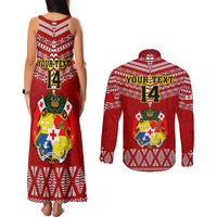 Custom Tonga Rugby Couples Matching Tank Maxi Dress and Long Sleeve Button Shirts 2023 World Cup Tongan Kupesi Ngatu Pattern LT14 - Polynesian Pride