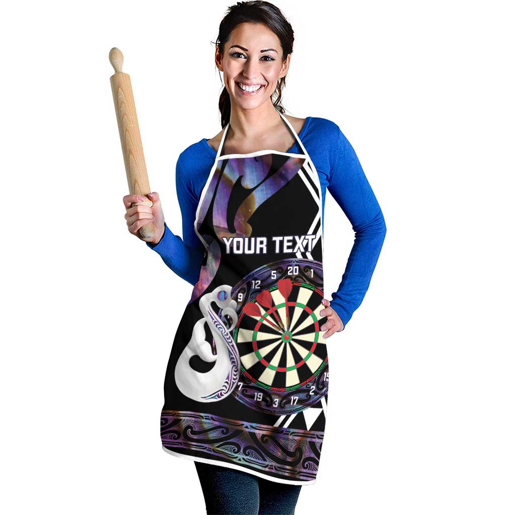 Personalised New Zealand Darts Apron Ngutukaka Manaia Taniko Luxury Purple - Polynesian Pride