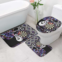 Personalised New Zealand Darts Bathroom Set Ngutukaka Manaia Taniko Luxury Purple - Polynesian Pride