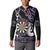 Personalised New Zealand Darts Button Sweatshirt Ngutukaka Manaia Taniko Luxury Purple - Polynesian Pride