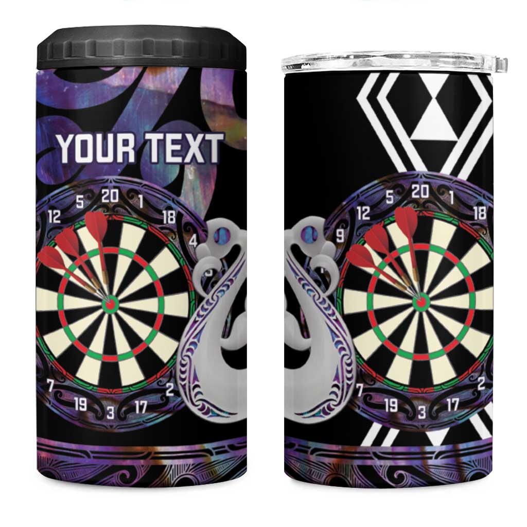 Personalised New Zealand Darts 4 in 1 Can Cooler Tumbler Ngutukaka Manaia Taniko Luxury Purple - Polynesian Pride