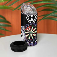 Personalised New Zealand Darts 4 in 1 Can Cooler Tumbler Ngutukaka Manaia Taniko Luxury Purple - Polynesian Pride