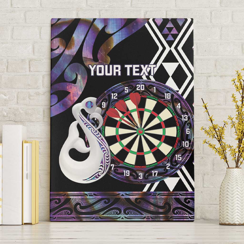 Personalised New Zealand Darts Canvas Wall Art Ngutukaka Manaia Taniko Luxury Purple - Polynesian Pride