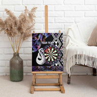 Personalised New Zealand Darts Canvas Wall Art Ngutukaka Manaia Taniko Luxury Purple - Polynesian Pride