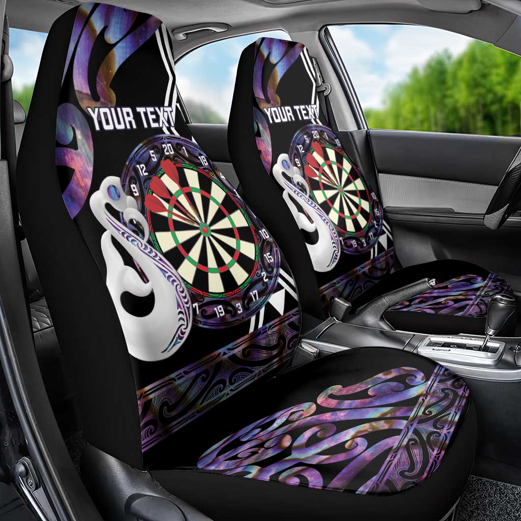 Personalised New Zealand Darts Car Seat Cover Ngutukaka Manaia Taniko Luxury Purple - Polynesian Pride