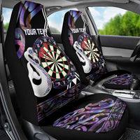 Personalised New Zealand Darts Car Seat Cover Ngutukaka Manaia Taniko Luxury Purple - Polynesian Pride