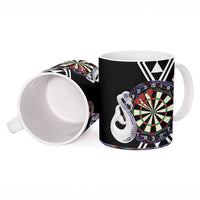 Personalised New Zealand Darts Ceramic Mug Ngutukaka Manaia Taniko Luxury Purple - Polynesian Pride