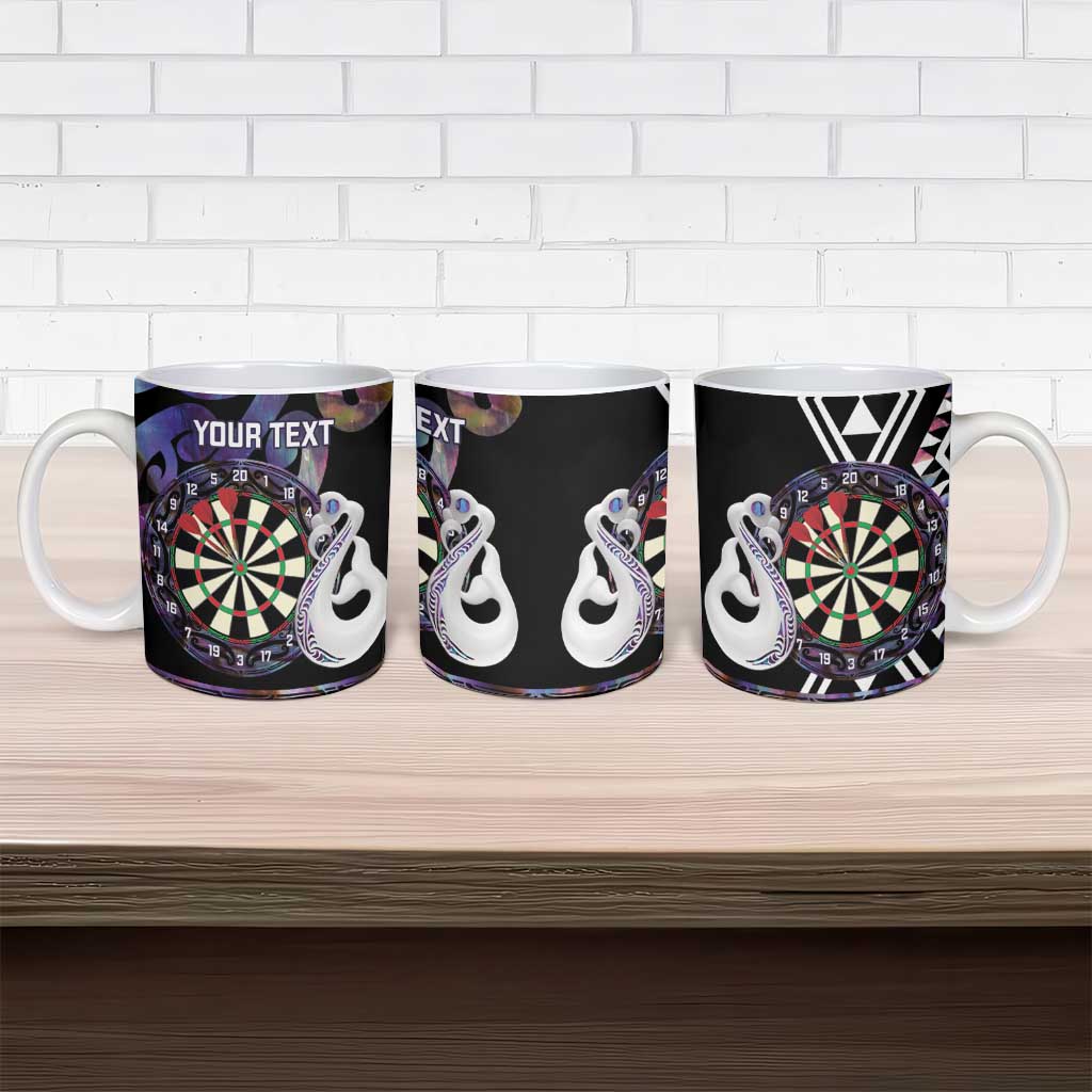 Personalised New Zealand Darts Ceramic Mug Ngutukaka Manaia Taniko Luxury Purple - Polynesian Pride
