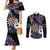 Personalised New Zealand Darts Couples Matching Mermaid Dress and Long Sleeve Button Shirt Ngutukaka Manaia Taniko Luxury Purple - Polynesian Pride