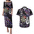 Personalised New Zealand Darts Couples Matching Puletasi and Hawaiian Shirt Ngutukaka Manaia Taniko Luxury Purple - Polynesian Pride
