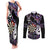 Personalised New Zealand Darts Couples Matching Tank Maxi Dress and Long Sleeve Button Shirt Ngutukaka Manaia Taniko Luxury Purple - Polynesian Pride