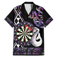 Personalised New Zealand Darts Family Matching Mermaid Dress and Hawaiian Shirt Ngutukaka Manaia Taniko Luxury Purple - Polynesian Pride